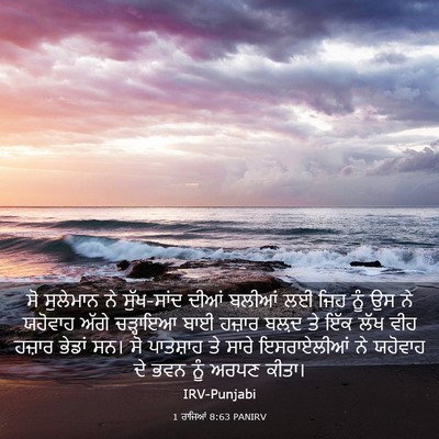 Picture 03 - 1 ਰਾਜਿਆਂ 8:63 PANIRV - ਸੋ ਸੁਲੇਮਾਨ ਨੇ - Bible Verse Picture