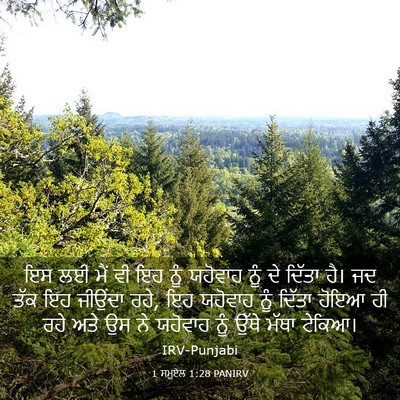 Picture 03 - 1 ਸਮੂਏਲ 1:28 PANIRV - ਇਸ ਲਈ ਮੈਂ ਵੀ ਇਹ ਨੂੰ - Bible Verse Picture