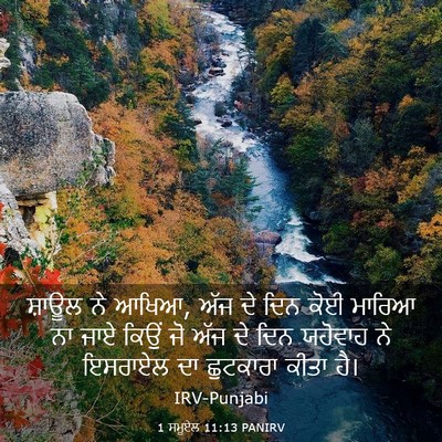 Picture 03 - 1 ਸਮੂਏਲ 11:13 PANIRV - ਸ਼ਾਊਲ ਨੇ ਆਖਿਆ, ਅੱਜ - Bible Verse Picture