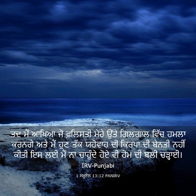 Picture 03 - 1 ਸਮੂਏਲ 13:12 PANIRV - ਤਦ ਮੈਂ ਆਖਿਆ ਜੋ - Bible Verse Picture