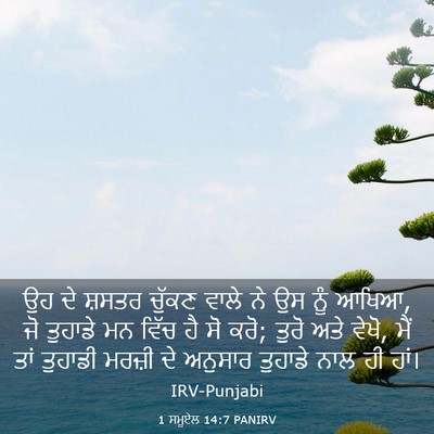 Picture 03 - 1 ਸਮੂਏਲ 14:7 PANIRV - ਉਹ ਦੇ ਸ਼ਸਤਰ ਚੁੱਕਣ - Bible Verse Picture