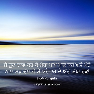 Picture 03 - 1 ਸਮੂਏਲ 15:25 PANIRV - ਸੋ ਹੁਣ ਦਯਾ ਕਰ ਕੇ - Bible Verse Picture