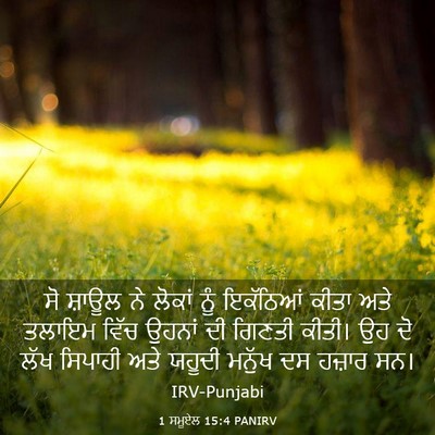 Picture 03 - 1 ਸਮੂਏਲ 15:4 PANIRV - ਸੋ ਸ਼ਾਊਲ ਨੇ ਲੋਕਾਂ - Bible Verse Picture