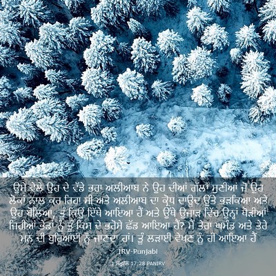 Picture 03 - 1 ਸਮੂਏਲ 17:28 PANIRV - ਉਸੇ ਵੇਲੇ ਉਹ ਦੇ ਵੱਡੇ - Bible Verse Picture