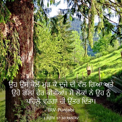 Picture 03 - 1 ਸਮੂਏਲ 17:30 PANIRV - ਉਹ ਉਸ ਕੋਲੋਂ ਮੁੜ ਕੇ - Bible Verse Picture