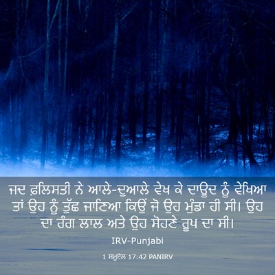 Picture 03 - 1 ਸਮੂਏਲ 17:42 PANIRV - ਜਦ ਫ਼ਲਿਸਤੀ ਨੇ - Bible Verse Picture