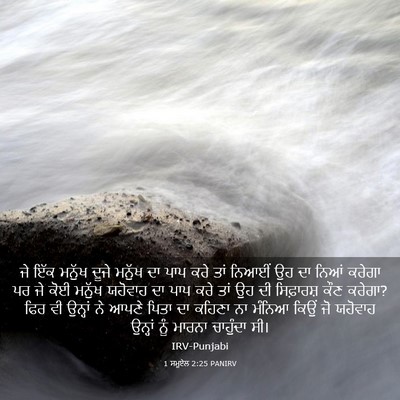 Picture 03 - 1 ਸਮੂਏਲ 2:25 PANIRV - ਜੇ ਇੱਕ ਮਨੁੱਖ ਦੂਜੇ - Bible Verse Picture