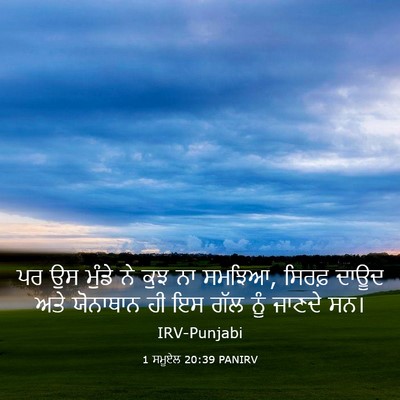 Picture 03 - 1 ਸਮੂਏਲ 20:39 PANIRV - ਪਰ ਉਸ ਮੁੰਡੇ ਨੇ ਕੁਝ - Bible Verse Picture