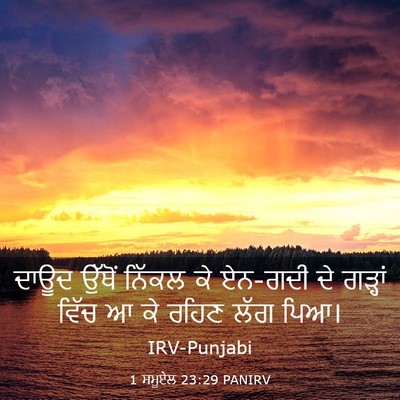 Picture 03 - 1 ਸਮੂਏਲ 23:29 PANIRV - ਦਾਊਦ ਉੱਥੋਂ ਨਿੱਕਲ - Bible Verse Picture