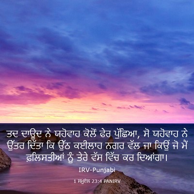 Picture 03 - 1 ਸਮੂਏਲ 23:4 PANIRV - ਤਦ ਦਾਊਦ ਨੇ ਯਹੋਵਾਹ - Bible Verse Picture