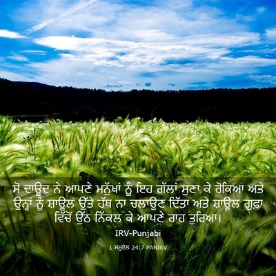 Picture 03 - 1 ਸਮੂਏਲ 24:7 PANIRV - ਸੋ ਦਾਊਦ ਨੇ ਆਪਣੇ - Bible Verse Picture