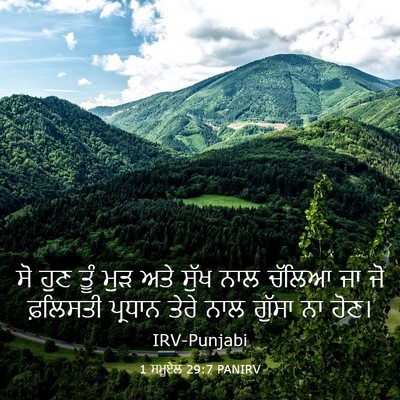 Picture 03 - 1 ਸਮੂਏਲ 29:7 PANIRV - ਸੋ ਹੁਣ ਤੂੰ ਮੁੜ ਅਤੇ - Bible Verse Picture