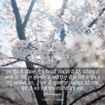 Picture 03 - 1 ਸਮੂਏਲ 3:17 PANIRV - ਤਦ ਉਹ ਨੇ ਪੁੱਛਿਆ, ਉਹ - Bible Verse Picture