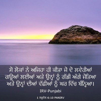Picture 03 - 1 ਸਮੂਏਲ 6:10 PANIRV - ਸੋ ਲੋਕਾਂ ਨੇ ਅਜਿਹਾ - Bible Verse Picture