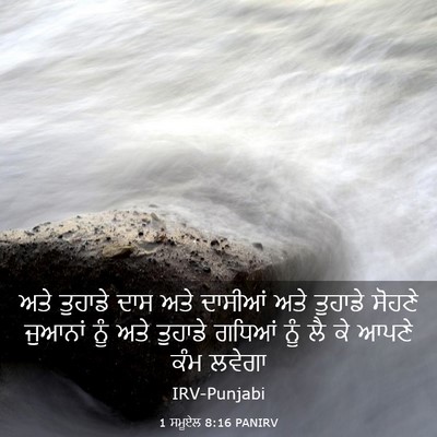 Picture 03 - 1 ਸਮੂਏਲ 8:16 PANIRV - ਅਤੇ ਤੁਹਾਡੇ ਦਾਸ ਅਤੇ - Bible Verse Picture