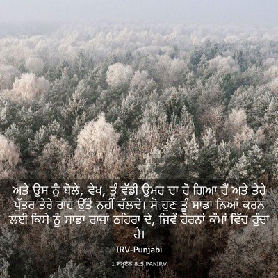 Picture 03 - 1 ਸਮੂਏਲ 8:5 PANIRV - ਅਤੇ ਉਸ ਨੂੰ ਬੋਲੇ, - Bible Verse Picture