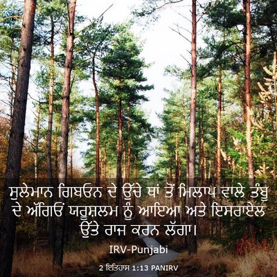 Picture 03 - 2 ਇਤਿਹਾਸ 1:13 PANIRV - ਸੁਲੇਮਾਨ ਗਿਬਓਨ ਦੇ - Bible Verse Picture
