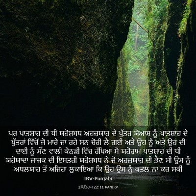 Picture 03 - 2 ਇਤਿਹਾਸ 22:11 PANIRV - ਪਰ ਪਾਤਸ਼ਾਹ ਦੀ ਧੀ - Bible Verse Picture