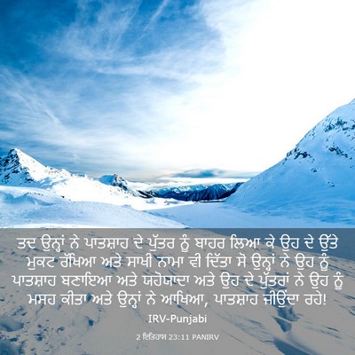 Picture 03 - 2 ਇਤਿਹਾਸ 23:11 PANIRV - ਤਦ ਉਨ੍ਹਾਂ ਨੇ - Bible Verse Picture