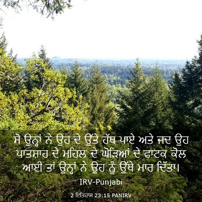 Picture 03 - 2 ਇਤਿਹਾਸ 23:15 PANIRV - ਸੋ ਉਨ੍ਹਾਂ ਨੇ ਉਹ ਦੇ - Bible Verse Picture