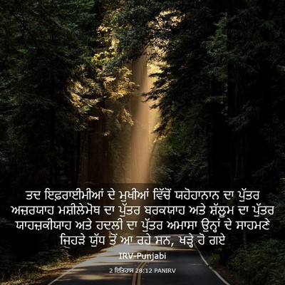 Picture 03 - 2 ਇਤਿਹਾਸ 28:12 PANIRV - ਤਦ ਇਫ਼ਰਾਈਮੀਆਂ ਦੇ - Bible Verse Picture