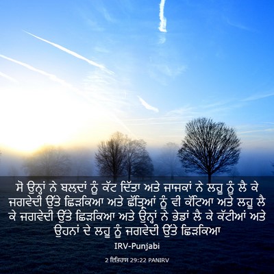 Picture 03 - 2 ਇਤਿਹਾਸ 29:22 PANIRV - ਸੋ ਉਨ੍ਹਾਂ ਨੇ - Bible Verse Picture