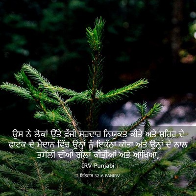 Picture 03 - 2 ਇਤਿਹਾਸ 32:6 PANIRV - ਉਸ ਨੇ ਲੋਕਾਂ ਉੱਤੇ - Bible Verse Picture