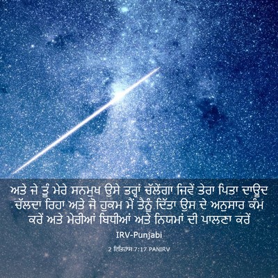 Picture 03 - 2 ਇਤਿਹਾਸ 7:17 PANIRV - ਅਤੇ ਜੇ ਤੂੰ ਮੇਰੇ - Bible Verse Picture