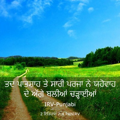 Picture 03 - 2 ਇਤਿਹਾਸ 7:4 PANIRV - ਤਦ ਪਾਤਸ਼ਾਹ ਤੇ ਸਾਰੀ - Bible Verse Picture