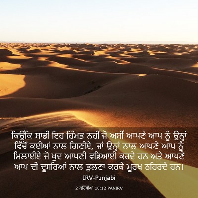 Picture 03 - 2 ਕੁਰਿੰਥੀਆਂ 10:12 PANIRV - ਕਿਉਂਕਿ ਸਾਡੀ ਇਹ - Bible Verse Picture