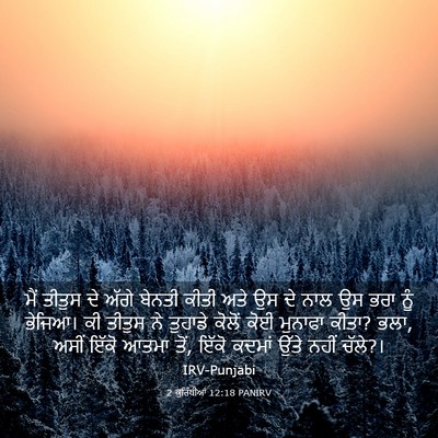 Picture 03 - 2 ਕੁਰਿੰਥੀਆਂ 12:18 PANIRV - ਮੈਂ ਤੀਤੁਸ ਦੇ ਅੱਗੇ - Bible Verse Picture