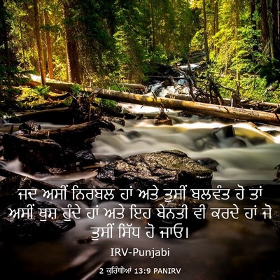 Picture 03 - 2 ਕੁਰਿੰਥੀਆਂ 13:9 PANIRV - ਜਦ ਅਸੀਂ ਨਿਰਬਲ ਹਾਂ - Bible Verse Picture