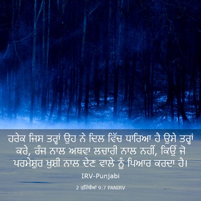 Picture 03 - 2 ਕੁਰਿੰਥੀਆਂ 9:7 PANIRV - ਹਰੇਕ ਜਿਸ ਤਰ੍ਹਾਂ ਉਹ - Bible Verse Picture