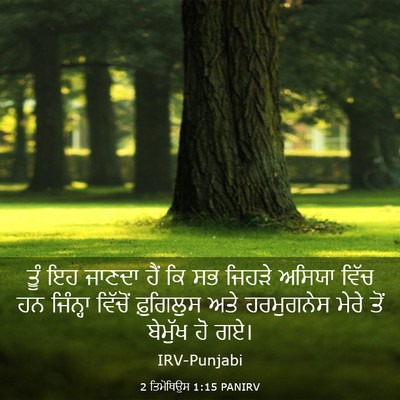 Picture 03 - 2 ਤਿਮੋਥਿਉਸ 1:15 PANIRV - ਤੂੰ ਇਹ ਜਾਣਦਾ ਹੈਂ ਕਿ - Bible Verse Picture