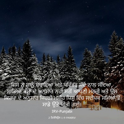 Picture 03 - 2 ਤਿਮੋਥਿਉਸ 1:9 PANIRV - ਜਿਸ ਨੇ ਸਾਨੂੰ ਬਚਾਇਆ - Bible Verse Picture