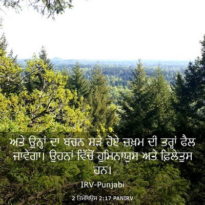 Picture 03 - 2 ਤਿਮੋਥਿਉਸ 2:17 PANIRV - ਅਤੇ ਉਨ੍ਹਾਂ ਦਾ ਬਚਨ - Bible Verse Picture