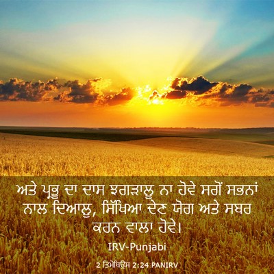 Picture 03 - 2 ਤਿਮੋਥਿਉਸ 2:24 PANIRV - ਅਤੇ ਪ੍ਰਭੂ ਦਾ ਦਾਸ - Bible Verse Picture