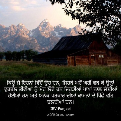 Picture 03 - 2 ਤਿਮੋਥਿਉਸ 3:6 PANIRV - ਕਿਉਂ ਜੋ ਇਹਨਾਂ - Bible Verse Picture