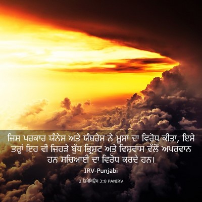 Picture 03 - 2 ਤਿਮੋਥਿਉਸ 3:8 PANIRV - ਜਿਸ ਪਰਕਾਰ ਯੰਨੇਸ - Bible Verse Picture