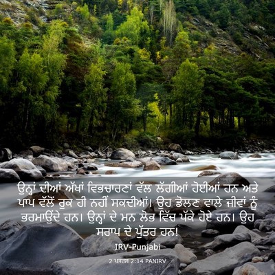 Picture 03 - 2 ਪਤਰਸ 2:14 PANIRV - ਉਨ੍ਹਾਂ ਦੀਆਂ ਅੱਖਾਂ - Bible Verse Picture