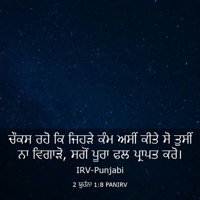 Picture 03 - 2 ਯੂਹੰਨਾ 1:8 PANIRV - ਚੌਕਸ ਰਹੋ ਕਿ ਜਿਹੜੇ - Bible Verse Picture