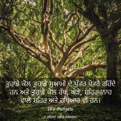 Picture 03 - 2 ਰਾਜਿਆਂ 10:2 PANIRV - ਤੁਹਾਡੇ ਕੋਲ ਤੁਹਾਡੇ - Bible Verse Picture
