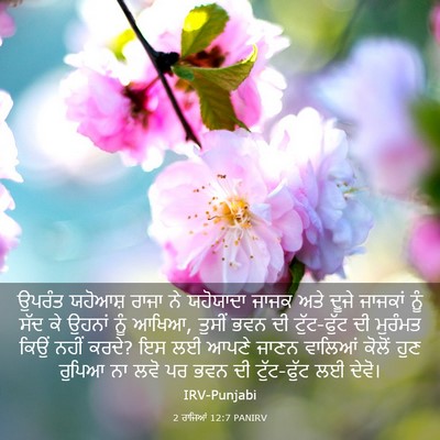 Picture 03 - 2 ਰਾਜਿਆਂ 12:7 PANIRV - ਉਪਰੰਤ ਯਹੋਆਸ਼ ਰਾਜਾ - Bible Verse Picture