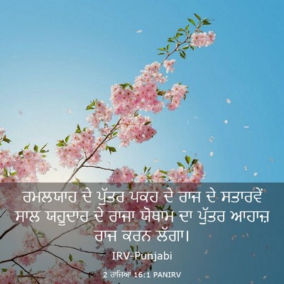 Picture 03 - 2 ਰਾਜਿਆਂ 16:1 PANIRV - ਰਮਲਯਾਹ ਦੇ ਪੁੱਤਰ - Bible Verse Picture