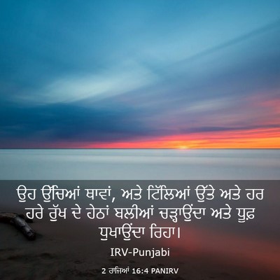 Picture 03 - 2 ਰਾਜਿਆਂ 16:4 PANIRV - ਉਹ ਉੱਚਿਆਂ ਥਾਵਾਂ, - Bible Verse Picture