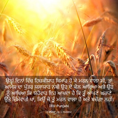 Picture 03 - 2 ਰਾਜਿਆਂ 20:1 PANIRV - ਉਨ੍ਹਾਂ ਦਿਨਾਂ ਵਿੱਚ - Bible Verse Picture