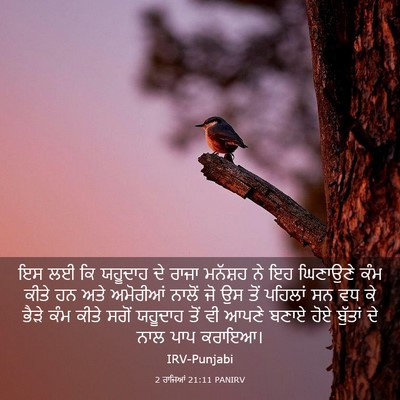 Picture 03 - 2 ਰਾਜਿਆਂ 21:11 PANIRV - ਇਸ ਲਈ ਕਿ ਯਹੂਦਾਹ ਦੇ - Bible Verse Picture