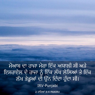 Picture 03 - 2 ਰਾਜਿਆਂ 3:4 PANIRV - ਮੋਆਬ ਦਾ ਰਾਜਾ ਮੇਸ਼ਾ - Bible Verse Picture