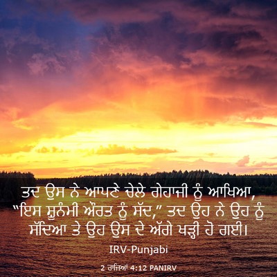 Picture 03 - 2 ਰਾਜਿਆਂ 4:12 PANIRV - ਤਦ ਉਸ ਨੇ ਆਪਣੇ ਚੇਲੇ - Bible Verse Picture