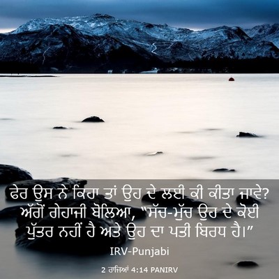 Picture 03 - 2 ਰਾਜਿਆਂ 4:14 PANIRV - ਫੇਰ ਉਸ ਨੇ ਕਿਹਾ ਤਾਂ - Bible Verse Picture